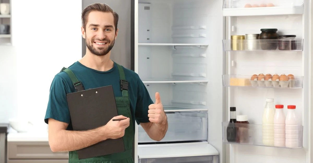 repairman-standing-in-front-of-a-fridge-smiling